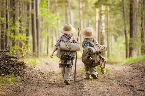 kids going on an adventure in the forest