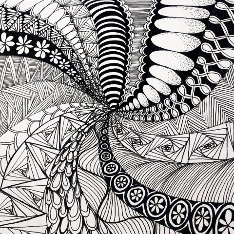 Sample of a Zentangle drawing.